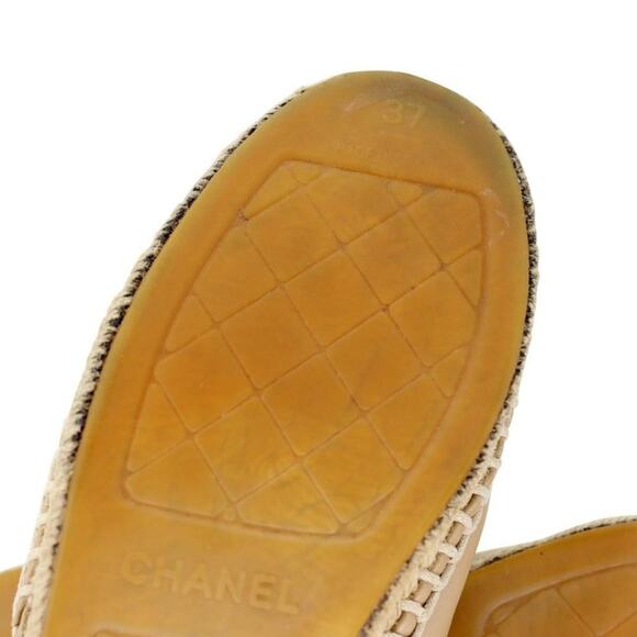 Chanel Espadrille 37 Leather Cap Toe CC Flats CC-S0304P-0008 - Picture 12 of 12